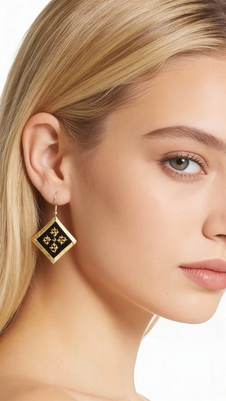 Κεντητά σκουλαρίκια statement με γεωμετρικά σχέδια από χρυσοκλωστή σε μαύρο - SKOUL-4694, Τα κεντητά statement σκουλαρίκια με γεωμετρικά σχέδια από χρυσοκλωστή σε μαύρη βάση αποτελούν την τέλεια επιλογή για όσες αναζητούν εντυπωσιακά και πρωτότυπα κοσμήματα. Σχεδιασμένα από την Ελληνίδα Σχεδιάστρια Κοσμημάτων Αικατερίνη Χαλκιαδάκη, αυτά τα χειροποίητα σκουλαρίκια συνδυάζουν την παραδοσιακή τέχνη του κεντήματος με σύγχρονο design.
Η μαύρη βάση με τα χρυσά γεωμετρικά μοτίβα δημιουργεί έναν εκλεπτυσμένο συνδυασμό που προσθέτει sophistication σε κάθε εμφάνιση. Τα ρομβοειδή σχήματα κεντημένα με χρυσοκλωστή δίνουν έναν ethnic αέρα που ταιριάζει τόσο σε καθημερινά όσο και σε επίσημα looks. Η κρεμαστή φόρμα τους κινείται όμορφα και προσθέτει κίνηση στο πρόσωπο.
Ιδανικά για γάμους, βραδινές εξόδους ή όταν θέλετε να προσθέσετε μία καλλιτεχνική νότα στο ντύσιμό σας. Φροντίστε τα ήπια με στεγνό καθάρισμα και αποθηκεύστε τα σε στεγνό μέρος για να διατηρήσουν την ομορφιά τους.
Υλικό: Ορείχαλκος, Ύφασμα