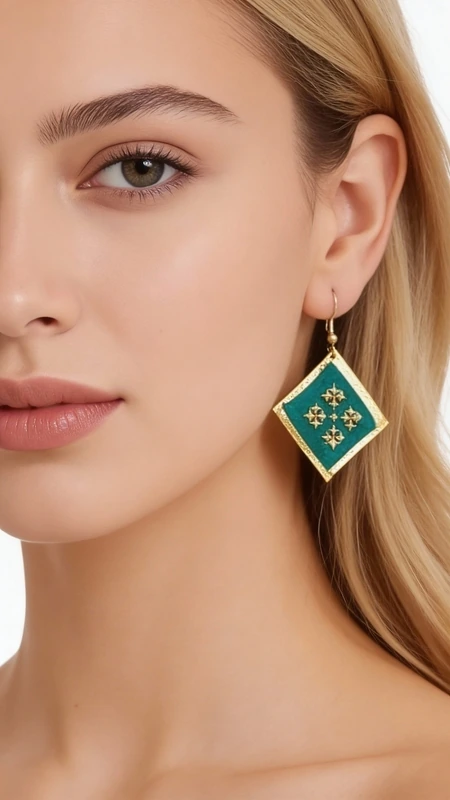 Κεντητά σκουλαρίκια statement με γεωμετρικά σχέδια από χρυσοκλωστή σε πράσινο - SKOUL-4697, Ανακαλύψτε τη μαγεία των κεντητών σκουλαρικιών statement με γεωμετρικά σχέδια που μετατρέπουν κάθε εμφάνιση σε εντυπωσιακή. Αυτά τα μοναδικά χειροποίητα σκουλαρίκια, σχεδιασμένα από την Ελληνίδα Σχεδιάστρια Κοσμημάτων Αικατερίνη Χαλκιαδάκη, διαθέτουν πλούσιο πράσινο χρώμα και χρυσή κλωστή που δημιουργούν ένα εκθαμβωτικό contrast.
Κάθε σκουλαρίκι είναι προσεκτικά κεντημένο με χρυσοκλωστή, δημιουργώντας γεωμετρικά μοτίβα που θυμίζουν την παραδοσιακή ελληνική τέχνη με σύγχρονη αισθητική. Ο συνδυασμός του έντονου πράσινου με τις χρυσές λεπτομέρειες προσφέρει μια κομψή εμφάνιση που ταιριάζει τόσο στην καθημερινότητα όσο και σε ειδικές περιστάσεις.
Αυτά τα statement σκουλαρίκια είναι ιδανικά για γυναίκες που θέλουν να ξεχωρίζουν με στιλ και αυτοπεποίθηση. Το μοναδικό folklore design τους τα καθιστά τέλειο επιλογή για γάμους, βραδινές εξόδους ή κάθε στιγμή που θέλετε να νιώσετε ξεχωριστή.
Φροντίστε τα απαλά με μαλακό πανί και αποθηκεύστε τα σε στεγνό μέρος για να διατηρήσουν τη λάμψη τους.
Υλικό: Ορείχαλκος, Ύφασμα