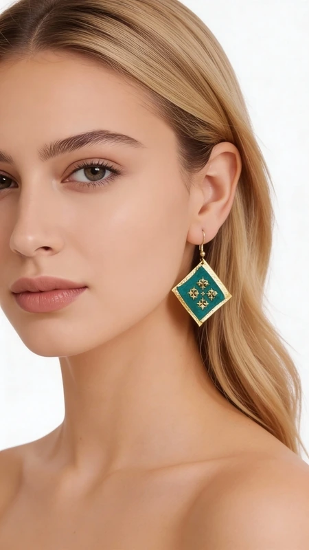 Κεντητά σκουλαρίκια statement με γεωμετρικά σχέδια από χρυσοκλωστή σε πράσινο - SKOUL-4697, Ανακαλύψτε τη μαγεία των κεντητών σκουλαρικιών statement με γεωμετρικά σχέδια που μετατρέπουν κάθε εμφάνιση σε εντυπωσιακή. Αυτά τα μοναδικά χειροποίητα σκουλαρίκια, σχεδιασμένα από την Ελληνίδα Σχεδιάστρια Κοσμημάτων Αικατερίνη Χαλκιαδάκη, διαθέτουν πλούσιο πράσινο χρώμα και χρυσή κλωστή που δημιουργούν ένα εκθαμβωτικό contrast.
Κάθε σκουλαρίκι είναι προσεκτικά κεντημένο με χρυσοκλωστή, δημιουργώντας γεωμετρικά μοτίβα που θυμίζουν την παραδοσιακή ελληνική τέχνη με σύγχρονη αισθητική. Ο συνδυασμός του έντονου πράσινου με τις χρυσές λεπτομέρειες προσφέρει μια κομψή εμφάνιση που ταιριάζει τόσο στην καθημερινότητα όσο και σε ειδικές περιστάσεις.
Αυτά τα statement σκουλαρίκια είναι ιδανικά για γυναίκες που θέλουν να ξεχωρίζουν με στιλ και αυτοπεποίθηση. Το μοναδικό folklore design τους τα καθιστά τέλειο επιλογή για γάμους, βραδινές εξόδους ή κάθε στιγμή που θέλετε να νιώσετε ξεχωριστή.
Φροντίστε τα απαλά με μαλακό πανί και αποθηκεύστε τα σε στεγνό μέρος για να διατηρήσουν τη λάμψη τους.
Υλικό: Ορείχαλκος, Ύφασμα