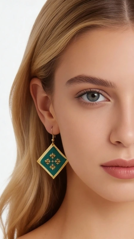Κεντητά σκουλαρίκια statement με γεωμετρικά σχέδια από χρυσοκλωστή σε πράσινο - SKOUL-4697, Ανακαλύψτε τη μαγεία των κεντητών σκουλαρικιών statement με γεωμετρικά σχέδια που μετατρέπουν κάθε εμφάνιση σε εντυπωσιακή. Αυτά τα μοναδικά χειροποίητα σκουλαρίκια, σχεδιασμένα από την Ελληνίδα Σχεδιάστρια Κοσμημάτων Αικατερίνη Χαλκιαδάκη, διαθέτουν πλούσιο πράσινο χρώμα και χρυσή κλωστή που δημιουργούν ένα εκθαμβωτικό contrast.
Κάθε σκουλαρίκι είναι προσεκτικά κεντημένο με χρυσοκλωστή, δημιουργώντας γεωμετρικά μοτίβα που θυμίζουν την παραδοσιακή ελληνική τέχνη με σύγχρονη αισθητική. Ο συνδυασμός του έντονου πράσινου με τις χρυσές λεπτομέρειες προσφέρει μια κομψή εμφάνιση που ταιριάζει τόσο στην καθημερινότητα όσο και σε ειδικές περιστάσεις.
Αυτά τα statement σκουλαρίκια είναι ιδανικά για γυναίκες που θέλουν να ξεχωρίζουν με στιλ και αυτοπεποίθηση. Το μοναδικό folklore design τους τα καθιστά τέλειο επιλογή για γάμους, βραδινές εξόδους ή κάθε στιγμή που θέλετε να νιώσετε ξεχωριστή.
Φροντίστε τα απαλά με μαλακό πανί και αποθηκεύστε τα σε στεγνό μέρος για να διατηρήσουν τη λάμψη τους.
Υλικό: Ορείχαλκος, Ύφασμα