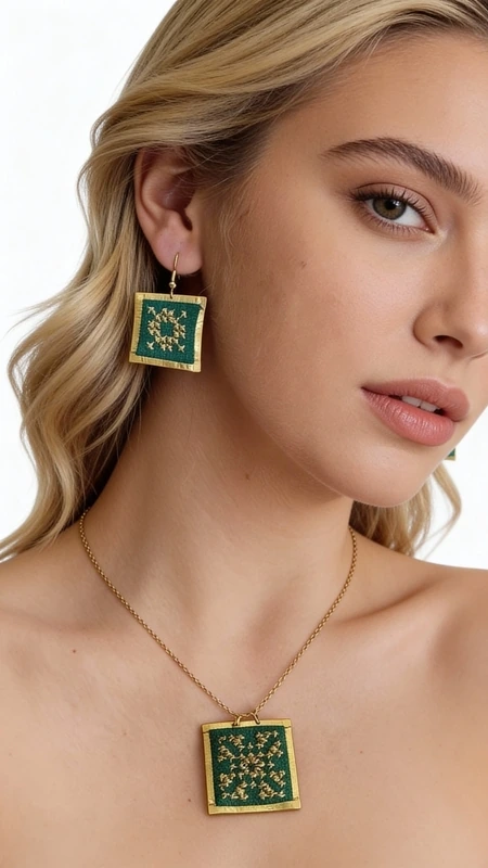 Κεντητά σκουλαρίκια statement με γεωμετρικά σχέδια από χρυσοκλωστή σε πράσινο - SKOUL-4699, Εντυπωσιακά statement σκουλαρίκια κεντητά με χρυσοκλωστή που συνδυάζουν τη μοναδική αισθητική του ελληνικού folklore με τη μοντέρνα κομψότητα. Αυτά τα χειροποίητα κοσμήματα σχεδιασμένα από την Ελληνίδα Σχεδιάστρια Κοσμημάτων Αικατερίνη Χαλκιαδάκη παρουσιάζουν ένα μαγευτικό τετράγωνο σχήμα σε έντονο πράσινο χρώμα με χρυσά κεντήματα που σχηματίζουν γεωμετρικά μοτίβα.
Τα κεντητά σκουλαρίκια διαθέτουν λεπτομερή χειροτεχνία με χρυσοκλωστή που δημιουργεί εκλεπτυσμένα σχέδια πάνω σε πράσινη βάση. Το κεντητό ύφασμα περιβάλλεται από χρυσό πλαίσιο που προσδίδει πολυτελή εμφάνιση, ενώ το μέγεθός τους τα καθιστά ιδανικά για statement εμφανίσεις. Είναι τέλεια για γαμήλιες εκδηλώσεις, ειδικές περιστάσεις ή όταν θέλετε να προσθέσετε μια εντυπωσιακή πινελιά στο καθημερινό σας στυλ.
Φροντίστε τα κεντητά σκουλαρίκια σας αποφεύγοντας την επαφή με νερό και αποθηκεύοντάς τα σε στεγνό μέρος για να διατηρήσουν την ομορφιά τους.
Υλικό: Ορείχαλκος, Ύφασμα