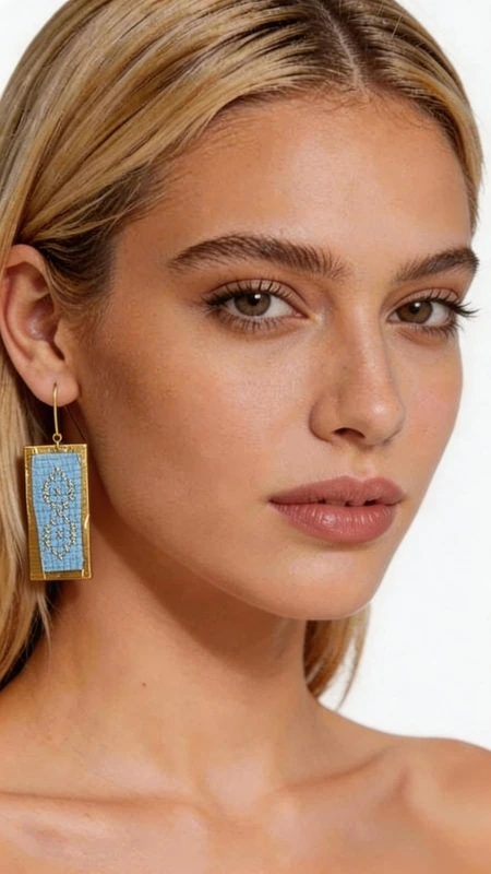 Κεντητά σκουλαρίκια statement με γεωμετρικά σχέδια από χρυσοκλωστή σε γαλάζιο - SKOUL-4707 | Candiashop Boutique, Τα statement κεντητά σκουλαρίκια σε γαλάζιο χρώμα αποτελούν την τέλεια επιλογή για γυναίκες που θέλουν να ξεχωρίσουν με στυλ και κομψότητα. Σχεδιασμένα από την Ελληνίδα Σχεδιάστρια Κοσμημάτων Αικατερίνη Χαλκιαδάκη, αυτά τα εντυπωσιακά χειροποίητα κοσμήματα συνδυάζουν τη μοντέρνα αισθητική με την παραδοσιακή τεχνική του κεντήματος. Η χρυσοκλωστή δημιουργεί γεωμετρικά σχέδια που πλαισιώνουν υπέροχα το γαλάζιο χρώμα, δίνοντας μια μοναδική λάμψη και κίνηση. Το ορθογώνιο σχήμα των σκουλαρικιών προσφέρει σύγχρονη αισθητική, ενώ η κεντητή υφή προσθέτει βάθος και χαρακτήρα. Είναι ιδανικά για ειδικές περιστάσεις, γάμους, αλλά και για να προσδώσουν εκλεπτυσμένη νότα στην καθημερινή εμφάνιση. Υλικό: Ορείχαλκος, Ύφασμα Φροντίστε να τα φυλάσσετε σε στεγνό μέρος και αποφύγετε την επαφή με υγρασία για να διατηρήσουν τη λάμψη τους. Συνδυάστε τα με απλά ρούχα για να αναδείξετε την ομορφιά τους.