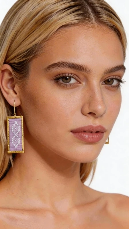 Κεντητά σκουλαρίκια statement με γεωμετρικά σχέδια από χρυσοκλωστή σε λιλά - SKOUL-4710 | Candiashop Boutique, Τα statement σκουλαρίκια με κεντητά γεωμετρικά σχέδια από χρυσοκλωστή σε λιλά χρώμα είναι η τέλεια επιλογή για γυναίκες που αγαπούν τα εντυπωσιακά και πρωτότυπα κοσμήματα. Σχεδιασμένα από την Ελληνίδα Σχεδιάστρια Κοσμημάτων Αικατερίνη Χαλκιαδάκη, αυτά τα χειροποίητα σκουλαρίκια συνδυάζουν την παραδοσιακή τέχνη του κεντήματος με σύγχρονο design. Κάθε σκουλαρίκι δημιουργείται με ιδιαίτερη προσοχή στη λεπτομέρεια, χρησιμοποιώντας χρυσοκλωστή που σχηματίζει υπέροχα γεωμετρικά μοτίβα σε απαλό λιλά χρώμα. Η ορθογώνια φόρμα και το κρεμαστό στυλ τους τα καθιστούν ιδανικά για κάθε περίσταση, από καθημερινά outfit έως ειδικές εμφανίσεις και γαμήλιες εκδηλώσεις. Τα κεντητά σκουλαρίκια προσφέρουν μοναδική αίσθηση κομψότητας και στυλ, ενώ η ελαφριά τους κατασκευή εξασφαλίζει άνετη χρήση όλη την ημέρα. Το folklore design τους αντικατοπτρίζει την ελληνική παράδοση σε μοντέρνο ύφος. Υλικό: Ορείχαλκος, Ύφασμα Φροντίστε τα απαλά με στεγνό πανί και αποθηκεύστε τα σε ασφαλές μέρος για να διατηρήσουν την ομορφιά τους.