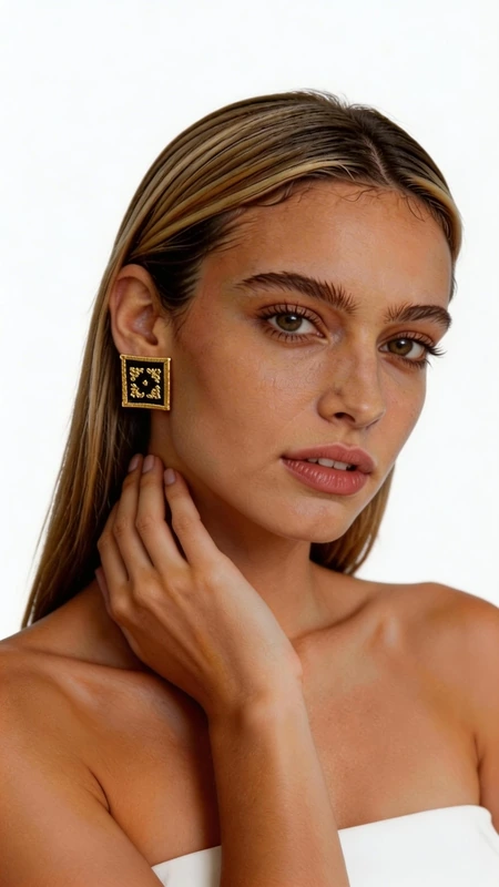 Κεντητά σκουλαρίκια statement με γεωμετρικά σχέδια από χρυσοκλωστή σε μαύρο - SKOUL-4722 | Candiashop Boutique, Ξεχωρίστε με αυτά τα εντυπωσιακά statement κεντητά σκουλαρίκια που συνδυάζουν την παραδοσιακή ελληνική τέχνη του κεντήματος με σύγχρονο γεωμετρικό design. Σχεδιασμένα από την Ελληνίδα Σχεδιάστρια Κοσμημάτων Αικατερίνη Χαλκιαδάκη, αυτά τα μοναδικά χειροποίητα σκουλαρίκια φέρουν έναν πλούσιο χρυσόκλωστο κεντητό σχεδιασμό πάνω σε κομψό μαύρο φόντο. Κάθε σκουλαρίκι αποτελεί ένα μικρό έργο τέχνης με περίπλοκα γεωμετρικά μοτίβα που δημιουργούν μια εκπληκτική οπτική αίσθηση. Η χρυσή κλωστή λάμπει υπέροχα πάνω στη μαύρη βάση, προσφέροντας έναν εντυπωσιακό συνδυασμό που ταιριάζει τόσο σε καθημερινές όσο και σε επίσημες εμφανίσεις. Αυτά τα μοντέρνα κρεμαστά σκουλαρίκια είναι ιδανικά για γυναίκες που αγαπούν τα πρωτότυπα κοσμήματα με ελληνικό χαρακτήρα. Το τετράγωνο σχήμα τους προσφέρει μια σύγχρονη αισθητική, ενώ η κεντητή λεπτομέρεια φέρνει την παράδοση στο προσκήνιο. Υλικό: Ορείχαλκος, Ύφασμα Φροντίστε τα σκουλαρίκια σας αποθηκεύοντάς τα σε στεγνό μέρος και αποφεύγοντας την επαφή με υγρασία και χημικά προϊόντα.