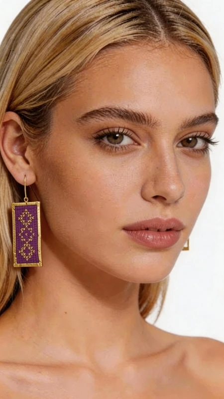 Κεντητά σκουλαρίκια statement με γεωμετρικά σχέδια από χρυσοκλωστή σε μπορντό - SKOUL-4703 | Candiashop Boutique, Τα statement κεντητά σκουλαρίκια με γεωμετρικά σχέδια από χρυσοκλωστή σε εντυπωσιακό μπορντό χρώμα είναι το τέλειο αξεσουάρ για κάθε γυναίκα που θέλει να ξεχωρίσει. Σχεδιασμένα από την Ελληνίδα Σχεδιάστρια Κοσμημάτων Αικατερίνη Χαλκιαδάκη, αυτά τα χειροποίητα σκουλαρίκια συνδυάζουν την παραδοσιακή τέχνη του κεντήματος με μοντέρνο design. Η πολυτελής χρυσοκλωστή δημιουργεί εκλεπτυσμένα γεωμετρικά μοτίβα που αναδεικνύουν τη μαεστρία της ελληνικής χειροτεχνίας. Το βαθύ μπορντό χρώμα προσφέρει κομψότητα και στυλ, ενώ το ορθογώνιο σχήμα των σκουλαρικιών τους κάνει ιδανικούς για επίσημες εκδηλώσεις, γάμους ή βραδινές εξόδους. Αυτά τα εντυπωσιακά κρεμαστά σκουλαρίκια είναι κατάλληλα για γυναίκες που αγαπούν τα πρωτότυπα χειροποίητα κοσμήματα με ιδιαίτερη αισθητική. Συνδυάζονται τέλεια με μονόχρωμα outfits και δίνουν μια boho πινελιά στο look σας. Υλικό: Ορείχαλκος, Ύφασμα Για τη διατήρηση της ομορφιάς τους, φυλάσσετε τα σκουλαρίκια σε στεγνό μέρος και αποφεύγετε την επαφή με νερό και χημικά προϊόντα.