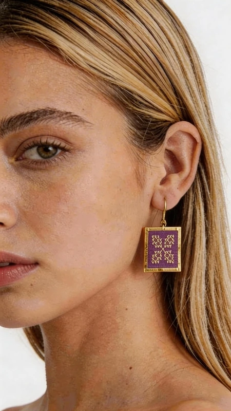 Κεντητά σκουλαρίκια statement με γεωμετρικά σχέδια από χρυσοκλωστή σε μπορντό - SKOUL-4705 | Candiashop Boutique, Κεντητά statement σκουλαρίκια που συνδυάζουν την παραδοσιακή τέχνη του κεντήματος με σύγχρονο γεωμετρικό design. Αυτά τα εντυπωσιακά σκουλαρίκια σε έντονο μπορντό χρώμα, σχεδιασμένα από την Ελληνίδα Σχεδιάστρια Κοσμημάτων Αικατερίνη Χαλκιαδάκη, προσφέρουν μια μοναδική αισθητική που ξεχωρίζει. Η χρυσοκλωστή δημιουργεί περίπλοκα γεωμετρικά μοτίβα που αναδεικνύουν το folklore design, ενώ το τετράγωνο σχήμα προσδίδει μοντέρνα κομψότητα. Κάθε κέντημα είναι χειροποίητο με ιδιαίτερη προσοχή στη λεπτομέρεια, δημιουργώντας ένα κόσμημα που συνδυάζει τέχνη και στυλ. Η μπορντό απόχρωση είναι ιδανική για να προσθέσει χρώμα και χαρακτήρα σε κάθε σας εμφάνιση. Τα σκουλαρίκια αυτά είναι ιδανικά για ειδικές περιστάσεις, από βραδινές εξόδους έως γαμήλιες εκδηλώσεις, αλλά και για να αναβαθμίσουν την καθημερινή σας εμφάνιση. Συνδυάζονται τέλεια με μονόχρωμα outfits και προσθέτουν έναν εντυπωσιακό ethnic χαρακτήρα. Υλικό: Ορείχαλκος, Ύφασμα Φροντίδα: Αποθηκεύστε σε στεγνό μέρος και αποφύγετε την επαφή με υγρασία για να διατηρήσετε τη λάμψη της χρυσοκλωστής.