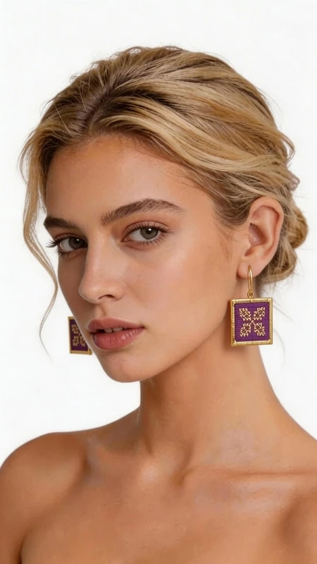 Κεντητά σκουλαρίκια statement με γεωμετρικά σχέδια από χρυσοκλωστή σε μπορντό - SKOUL-4705 | Candiashop Boutique, Κεντητά statement σκουλαρίκια που συνδυάζουν την παραδοσιακή τέχνη του κεντήματος με σύγχρονο γεωμετρικό design. Αυτά τα εντυπωσιακά σκουλαρίκια σε έντονο μπορντό χρώμα, σχεδιασμένα από την Ελληνίδα Σχεδιάστρια Κοσμημάτων Αικατερίνη Χαλκιαδάκη, προσφέρουν μια μοναδική αισθητική που ξεχωρίζει. Η χρυσοκλωστή δημιουργεί περίπλοκα γεωμετρικά μοτίβα που αναδεικνύουν το folklore design, ενώ το τετράγωνο σχήμα προσδίδει μοντέρνα κομψότητα. Κάθε κέντημα είναι χειροποίητο με ιδιαίτερη προσοχή στη λεπτομέρεια, δημιουργώντας ένα κόσμημα που συνδυάζει τέχνη και στυλ. Η μπορντό απόχρωση είναι ιδανική για να προσθέσει χρώμα και χαρακτήρα σε κάθε σας εμφάνιση. Τα σκουλαρίκια αυτά είναι ιδανικά για ειδικές περιστάσεις, από βραδινές εξόδους έως γαμήλιες εκδηλώσεις, αλλά και για να αναβαθμίσουν την καθημερινή σας εμφάνιση. Συνδυάζονται τέλεια με μονόχρωμα outfits και προσθέτουν έναν εντυπωσιακό ethnic χαρακτήρα. Υλικό: Ορείχαλκος, Ύφασμα Φροντίδα: Αποθηκεύστε σε στεγνό μέρος και αποφύγετε την επαφή με υγρασία για να διατηρήσετε τη λάμψη της χρυσοκλωστής.