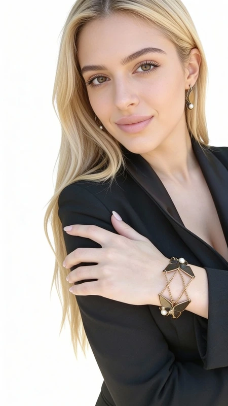 Χειρόγραφο χειροποίητο βραχιόλι πεταλούδα - 3016, Το χειρόγραφο χειροποίητο βραχιόλι με πεταλούδα αποτελεί ένα μοναδικό κόσμημα που συνδυάζει την κομψότητα της φύσης με τη σύγχρονη αισθητική. Σχεδιασμένο από την Ελληνίδα Σχεδιάστρια Κοσμημάτων Αικατερίνη Χαλκιαδάκη, αυτό το εντυπωσιακό γυναικείο βραχιόλι διαθέτει δύο λεπτομερείς πεταλούδες από ορείχαλκο με μαύρη πατίνα που τους προσδίδει vintage χαρακτήρα.
Οι πεταλούδες συνδέονται με λεπτή αλυσίδα από ορείχαλκο και διακοσμούνται με λευκά μαργαριτάρια που προσθέτουν μια νότα κομψότητας και φωτεινότητας. Η μαύρη πατίνα δημιουργεί όμορφες αντιθέσεις χρωμάτων, ενώ η χειρόγραφη τεχνική κατασκευής κάνει κάθε κομμάτι μοναδικό.
Το βραχιόλι είναι ιδανικό για καθημερινή χρήση ή για ειδικές περιστάσεις, προσθέτοντας έναν καλλιτεχνικό χαρακτήρα σε κάθε εμφάνιση. Συνδυάζεται τέλεια με άλλα χειροποίητα κοσμήματα και αποτελεί μια υπέροχη επιλογή δώρου για γυναίκες που εκτιμούν την ελληνική τέχνη και το χειροποίητο κόσμημα.
Υλικό: Ορείχαλκος 
Πέτρα: Πέρλα